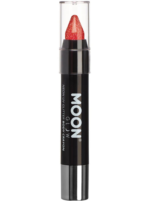 Moon Glow - Neon UV Glitter Body Crayons, Red 3.2g Single