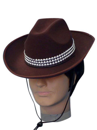 Hat Brown Cowboy With Silver Band