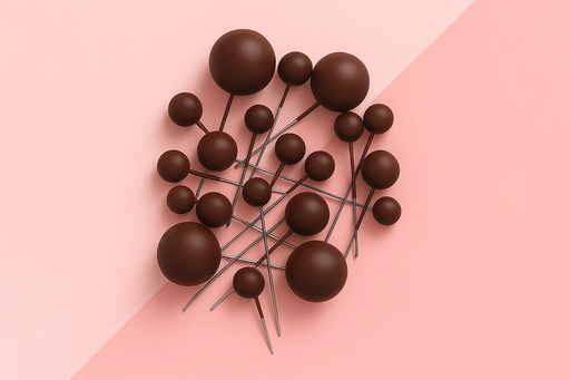 Mocha Brown Matte Ball Toppers 20pcs