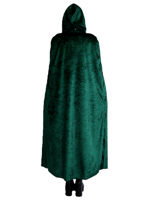 Velvet Cape with Hood - Green