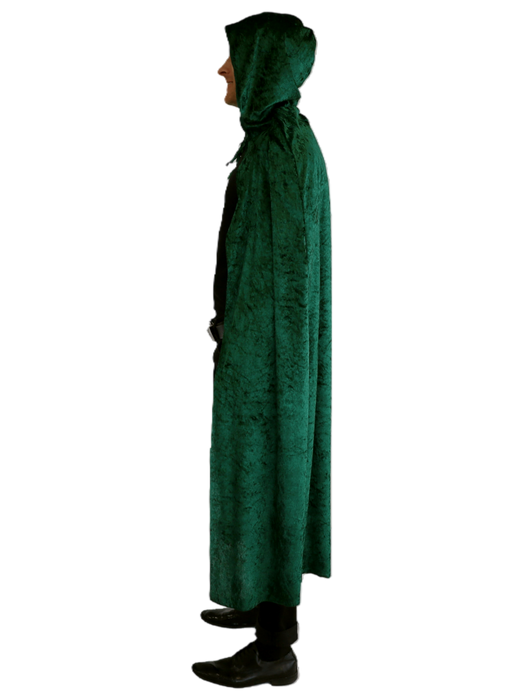 Velvet Cape with Hood - Green