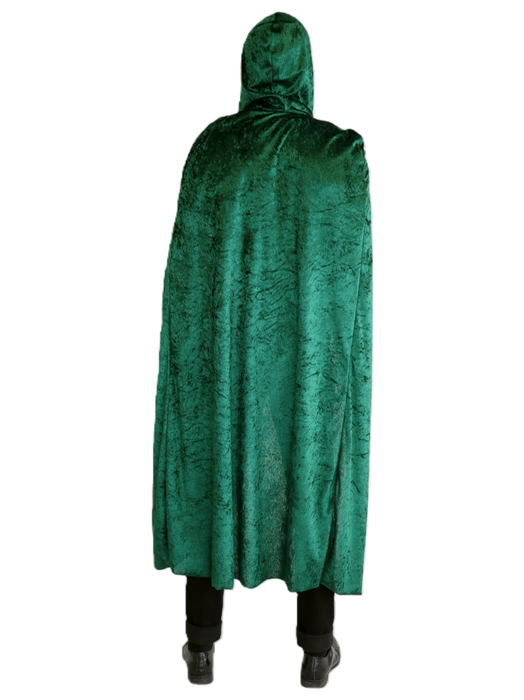 Velvet Cape with Hood - Green