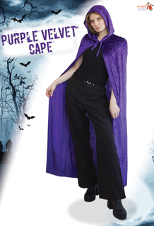 Velvet Cape with Hood - Purple