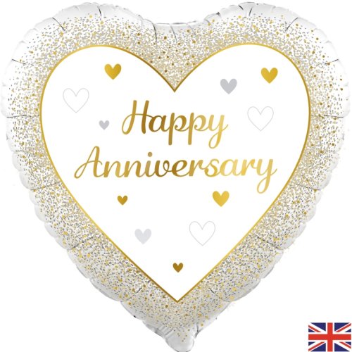 Happy Anniversary Foil  Heart Shaped 18'(45cm)