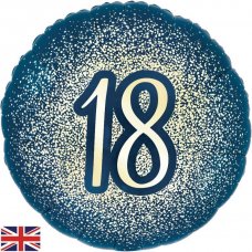 Aged 18-inch /45 cm Metallic Glitter Navy Gold Foil Balloon
