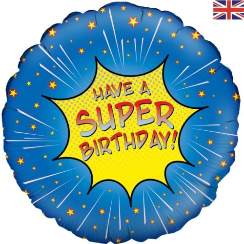 Have Super Birthday Blue Foil Balloon 18''(45cm)