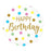 18 inch round holographic Happy Birthday foil balloon with colourful dots