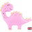 33.5 inch pink Cute Dino foil Super Shape balloon