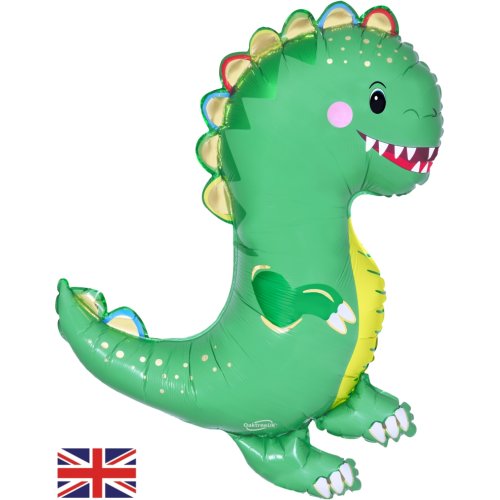 34 inch green Happy Dinosaur foil Super Shape balloon