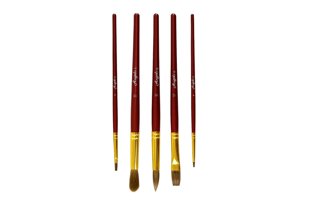 Premium Paint Brush Set 013 Flat 8 12 Round 8 12 4 Pony Hairbrushes