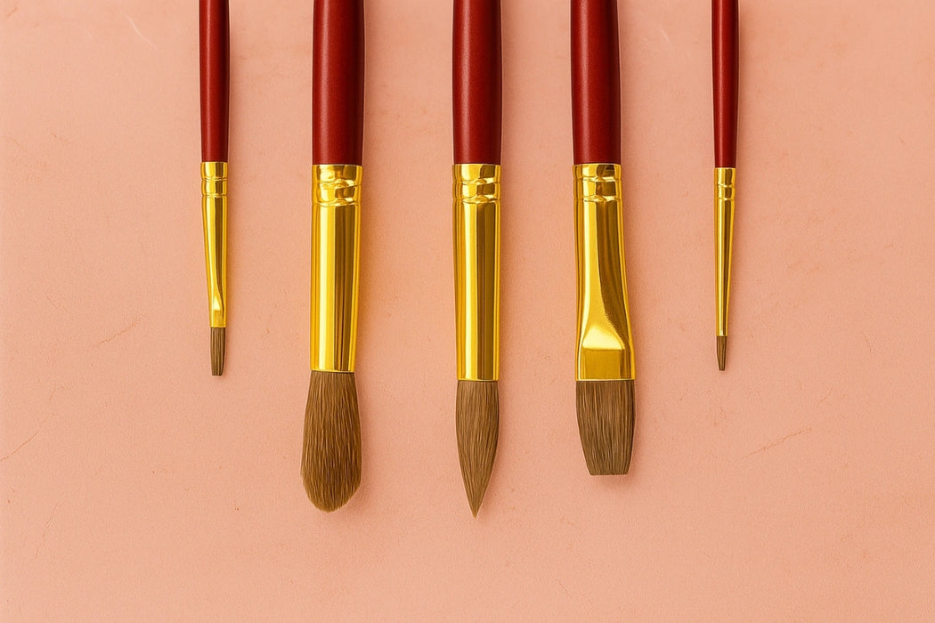Premium Paint Brush Set 013 Flat 8 12 Round 8 12 4 Pony Hairbrushes