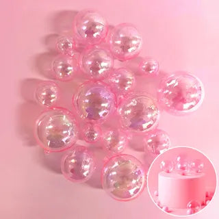 Pink Opaque Foam Ball Toppers 20Pcs
