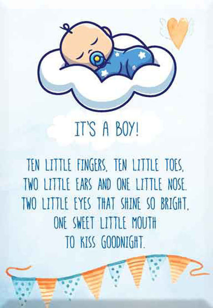 Glass Plaque Its A Boy 13 x 9cm  Celebration Gift