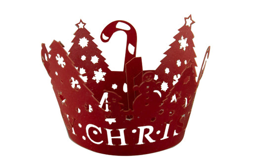 Christmas Cup Cake Wraps  Red  Pack Of 12 Wraps