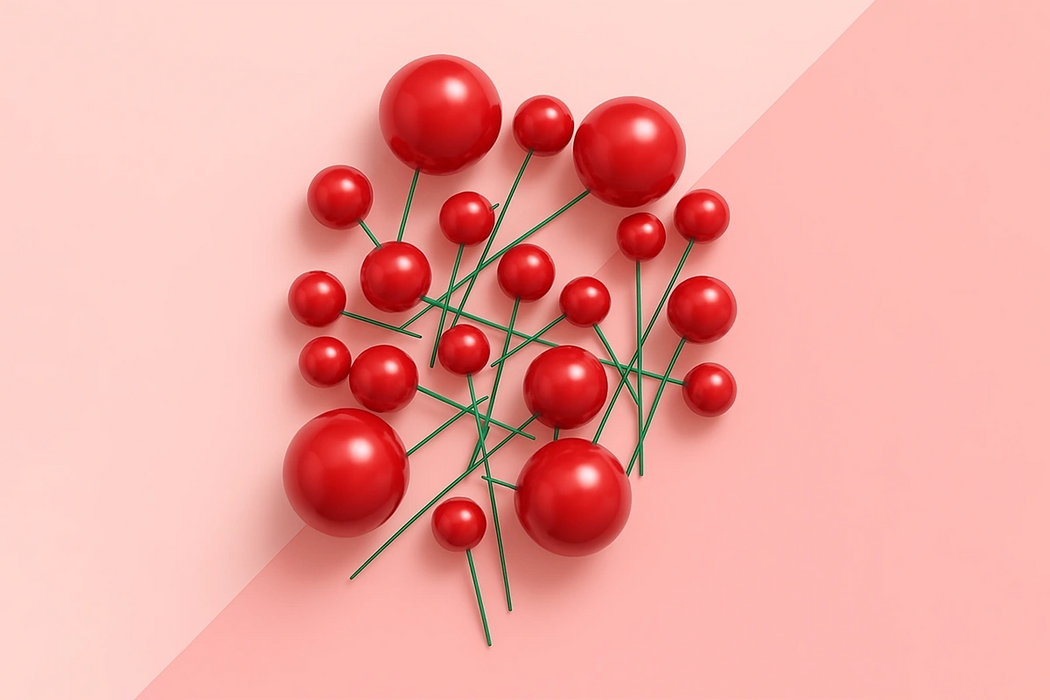 Red Pearl Ball Toppers 20pcs