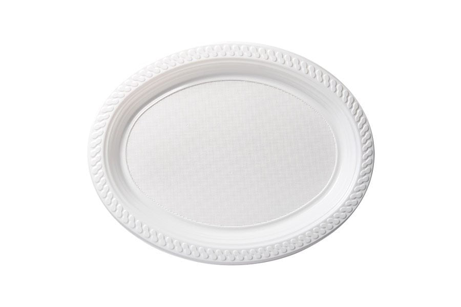 Reusable Oval Plate White 295mm x 230mm 25 Pack