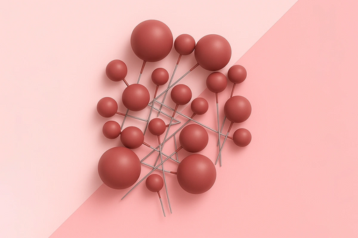 Rose Pink Matte Ball Toppers 20pcs