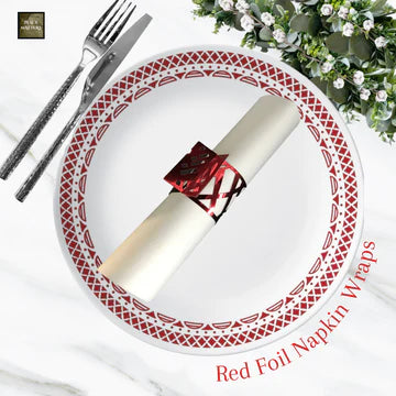 Napkin Wrap Weave Red Pack Of 8