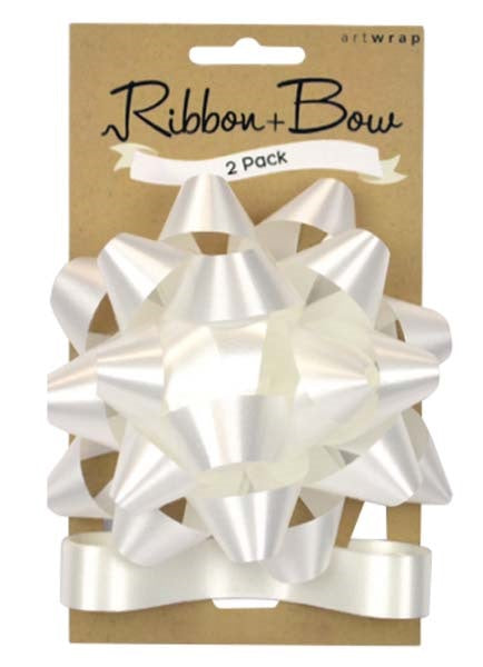 Small Gift Bow White 10cm Pack of 2