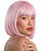 VIVA Jessie pastel pink straight bob wig with a full blunt fringe