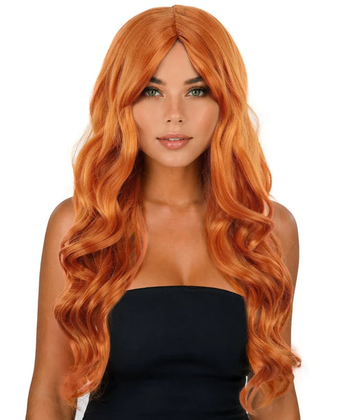 VIVA Maddie ginger wig with long flowing waves and soft face-framing fringe
