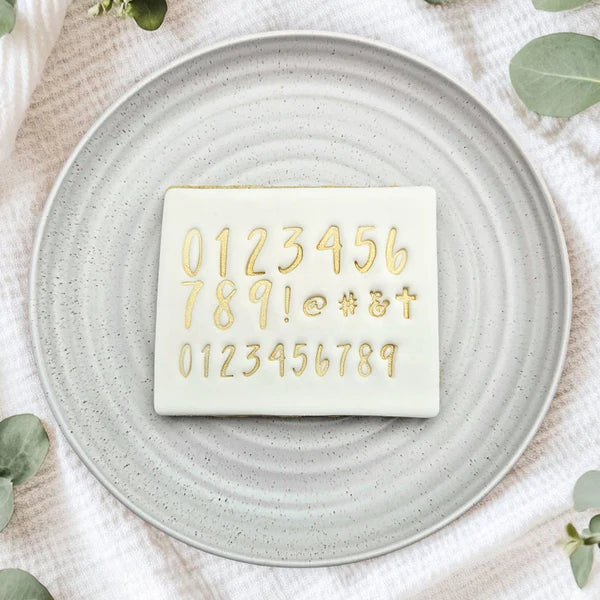 Script Stamps Number Set 2 Sizes