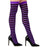 Neon Purple & Black Striped Thigh-High Socks 70 Den