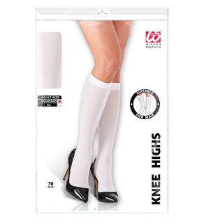 White Knee-High Socks 70 Den