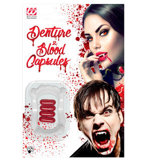 Vampire Teeth With 4 Blood Capsules