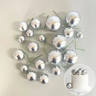 Silver Ball Toppers 20Pcs