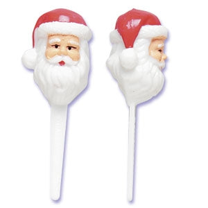 3D Santa Head Cupcake Pick  6 Pack