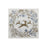 Gold and silver Christmas napkin with three leaping reindeer surrounded by foliage, stars and snowflakes