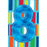 8th Birthday Card Blue 8 With Coloured Stripes