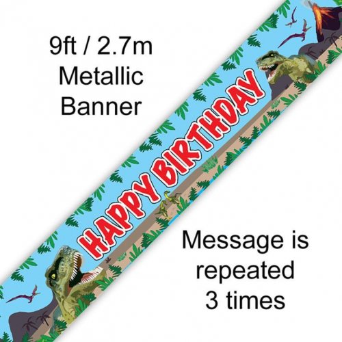 Happy Birthday Dinosaur Banner 2.7m