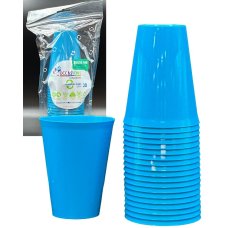 Plastic Cups 20 Pack - Azure Blue