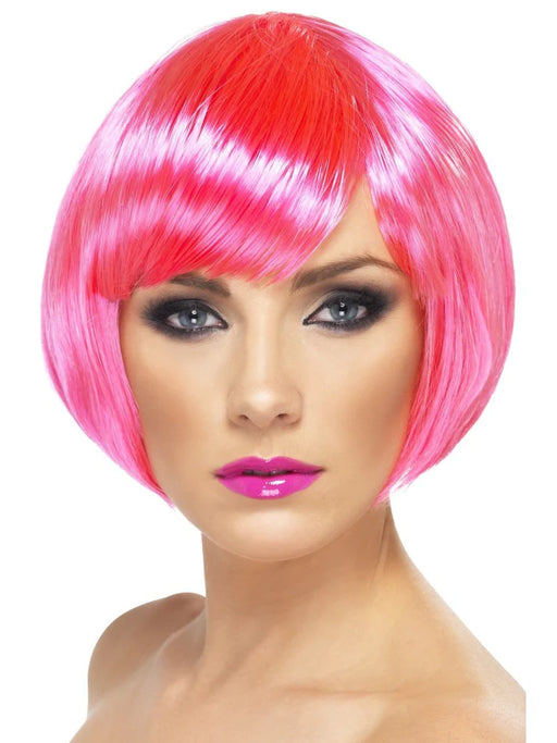 Neon Pink Babe Wig Short
