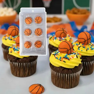 6 Piece Basketball Sugar Decorations Set