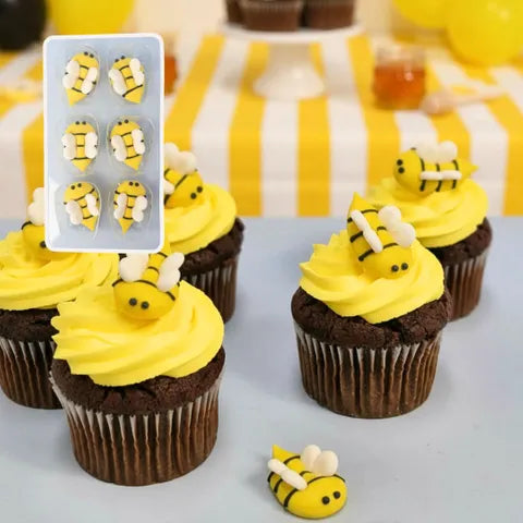 6 Piece Bees Sugar Decorations Set