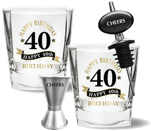 40th Spirit Glass 4 Piece Gift Set