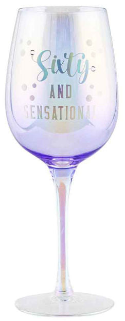 60th Wine Holographic Glass 430ml