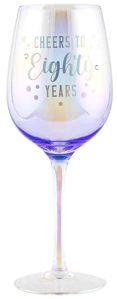 80th Wine Holographic Glass 430ml
