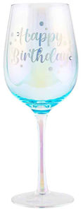 Happy Birthday Wine Holographic Glass 430ml