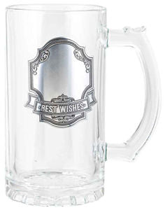 Happy Blank Badge Beer Stein 490ml