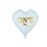 Light Blue ONE Heart Foil Balloon 46cm