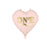 Light pink heart-shaped foil balloon with gold ONE lettering and small gold stars