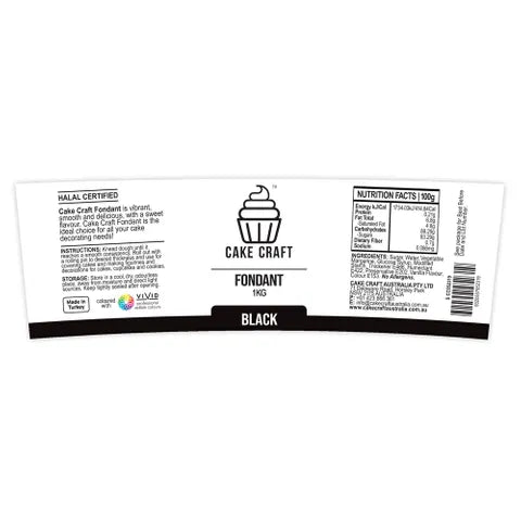 Cake Craft Black Fondant 1kg