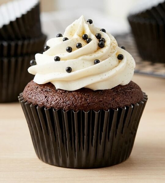 Large Black Foil Baking Cups 50 Pack