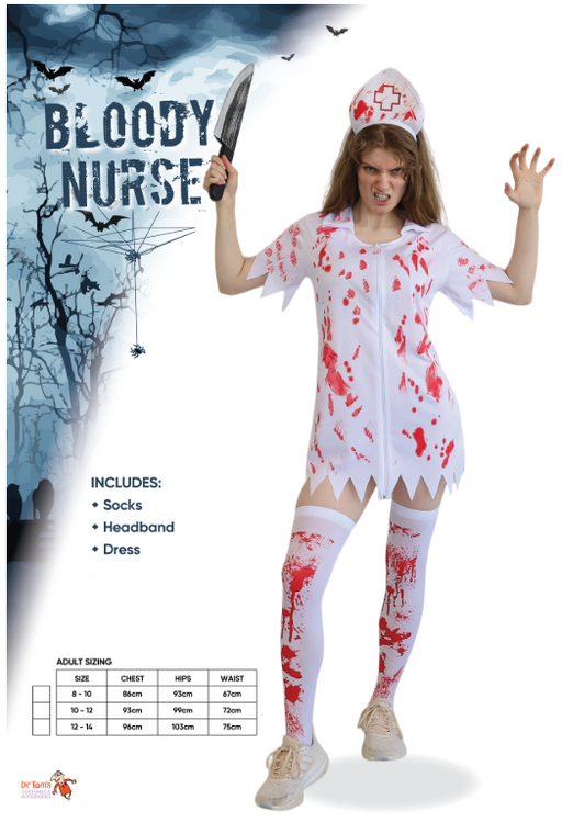 Bloody Nurse Costume 10-12