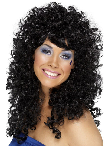 Boogie Babe Wig, Black, Long, Curly