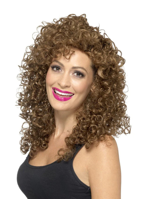 Boogie Babe Wig, Brown Long, Curly
